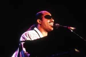 Stevie Wonder in concert in Glasgow playing piano Stevie Wonder in concert in Glasgow playing piano