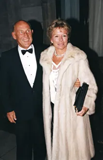 Stirling Moss and wife Susie wearing a fur coat at sports awards ceremony - December 1994 Stirling Moss and wife Susie wearing a fur coat at sports awards ceremony - December 1994