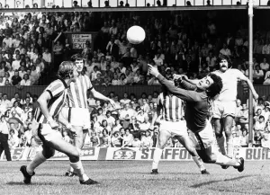 Stoke City v. Sunderland. 22nd August 1976. OPS Sunderlands Billy Hughes (R Stoke City v. Sunderland. 22nd August 1976. OPS Sunderlands Billy Hughes (R