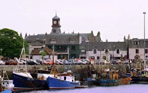 STORNOWAY general view of town and harbour fishing boats STORNOWAY general view of town and harbour fishing boats