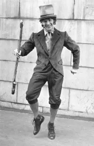 A student in Dublin dresssed as a Leprechaun doing a Irish Jig A student in Dublin dresssed as a Leprechaun doing a Irish Jig