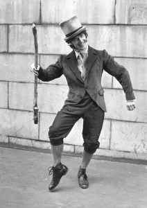A student in Dublin dresssed as a Leprechaun doing a Irish Jig A student in Dublin dresssed as a Leprechaun doing a Irish Jig