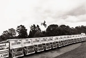 Stunts John 'Golly Goddard jumped over 15 trucks on a motorcycle Stunts John 'Golly Goddard jumped over 15 trucks on a motorcycle