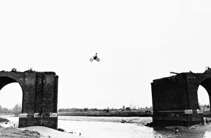 Stunts John Taylor jumps River Blackwater without Helmet protective gear Stunts John Taylor jumps River Blackwater without Helmet protective gear
