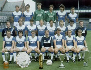 The successful 1985 Everton team pose for a group phototgraph with their manager Howard The successful 1985 Everton team pose for a group phototgraph with their manager Howard