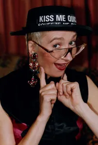 Sue Pollard actress comedian wearing kiss me quick hat A©mirrorpix Sue Pollard actress comedian wearing kiss me quick hat A©mirrorpix
