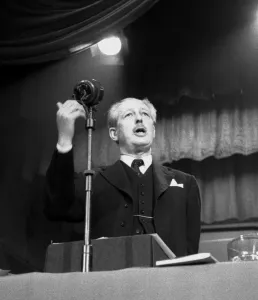 Suez Crisis 1956 Harold MacMillan speaking at the Conservative Party Conference Suez Crisis 1956 Harold MacMillan speaking at the Conservative Party Conference