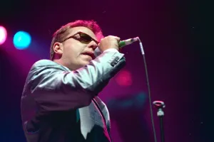Suggs from Madness belts out a number at the Telewest Arena in Newcastle Suggs from Madness belts out a number at the Telewest Arena in Newcastle