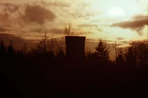 Sunset over the Royal Ordnance factory in Bishopton, Renfrewshire in Scotland Sunset over the Royal Ordnance factory in Bishopton, Renfrewshire in Scotland