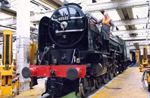 Supervisor Hughie Rowlands aboard the restored LNER Peppercorn A2 classs No Supervisor Hughie Rowlands aboard the restored LNER Peppercorn A2 classs No