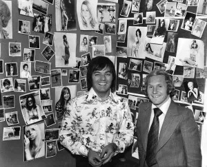 Surrounded by beautiful women-Tony Blackburn and David Hamilton with just a few of their Surrounded by beautiful women-Tony Blackburn and David Hamilton with just a few of their