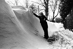 Susan Dibble of St Nicholas is 5ft 5in but dwarfed by drifts in Duffryn Lane, Cardiff Susan Dibble of St Nicholas is 5ft 5in but dwarfed by drifts in Duffryn Lane, Cardiff