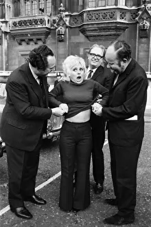 It was sweaters off for Barbara Windsor and members of Parliament outside the House of It was sweaters off for Barbara Windsor and members of Parliament outside the House of