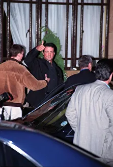 Sylvester stalloneActor leaving hotel with minder Sylvester stalloneActor leaving hotel with minder