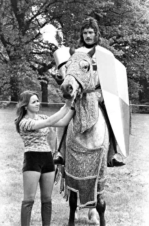 Sylvia Armstrong, aged 18, of Great Lumley, holds the horse for David Mould before he Sylvia Armstrong, aged 18, of Great Lumley, holds the horse for David Mould before he