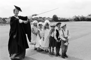 Taking a step back in time are these pupils from Outlane Infants School who donned Taking a step back in time are these pupils from Outlane Infants School who donned
