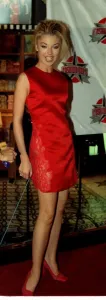 Tamara Beckwith at the opening of the Fashion Cafe wearing a little red dress Tamara Beckwith at the opening of the Fashion Cafe wearing a little red dress