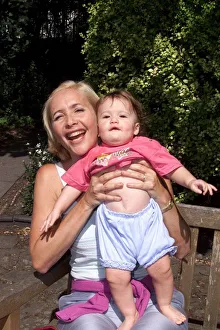 Tania Bryer TV Presenter July 1999 holding baby daughter Natasha Joy Moufarrige at Tania Bryer TV Presenter July 1999 holding baby daughter Natasha Joy Moufarrige at