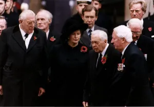 Ted Heath and Margaret Thatcher former Prime Minister attend remembrance Sunday ceremony Ted Heath and Margaret Thatcher former Prime Minister attend remembrance Sunday ceremony
