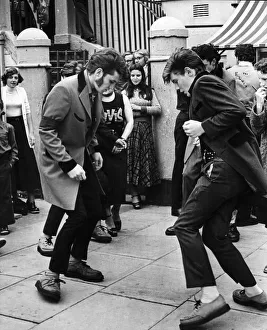 Teddy Boys dancing in the streets of North East Britain Picture taken Teddy Boys dancing in the streets of North East Britain Picture taken