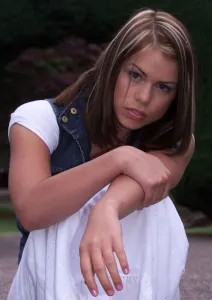 Teenage pop star Billie Piper Wearing a denim and white top Teenage pop star Billie Piper Wearing a denim and white top