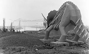 The Teessaurus a triceratops by Genevieve Glatt, fabricated by Harts of Stockton at a The Teessaurus a triceratops by Genevieve Glatt, fabricated by Harts of Stockton at a