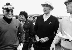 Telly Savalas (L) and others at Pro Am golf tournament 1974 Telly Savalas (L) and others at Pro Am golf tournament 1974