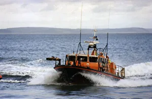 Tenby lifeboat in operation, 1st January 1990 Tenby lifeboat in operation, 1st January 1990