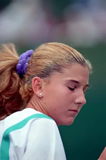 Tennis. Monica Seles. At Wimbledon. June 1989 89-3823-041 Tennis. Monica Seles. At Wimbledon. June 1989 89-3823-041
