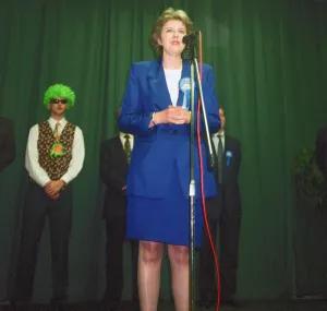Theresa May seen here making her victory speech after being elected as the MP for Theresa May seen here making her victory speech after being elected as the MP for
