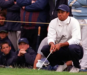 Tiger Woods Golf USA at Royal Troon Scotland 17 July 1997 Tiger Woods Golf USA thinking Tiger Woods Golf USA at Royal Troon Scotland 17 July 1997 Tiger Woods Golf USA thinking
