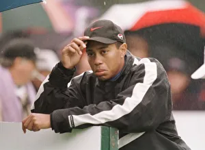 Tiger Woods USA golfer look glum at Wentworth October 1998 during a practice round for Tiger Woods USA golfer look glum at Wentworth October 1998 during a practice round for