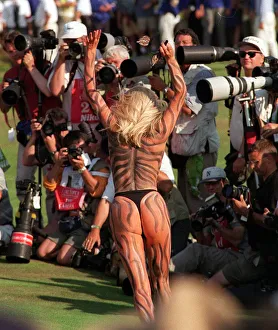 Tigermania streaker Nikki Moffat at Open championships July 1997 Tigermania streaker Nikki Moffat at Open championships July 1997
