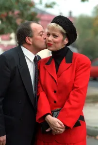 Tim Healy and bride Denise Welch wedding day 1988 Tim Healy and bride Denise Welch wedding day 1988