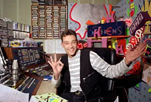 Toby Anstis at The BBC in the Childrens studio. 8th October 1993 Toby Anstis at The BBC in the Childrens studio. 8th October 1993
