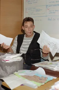 Toby Anstis opening mail at The BBC in the Childrens BBC studio. 8th October 1993 Toby Anstis opening mail at The BBC in the Childrens BBC studio. 8th October 1993
