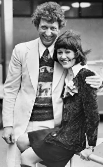 Tom Baker and co-star Elizabeth Sladen at Doctor Who photocall - February 1974 Tom Baker and co-star Elizabeth Sladen at Doctor Who photocall - February 1974