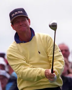 Tom Watson at Troon for Open Championship July 1997 on 15th tee Tom Watson at Troon for Open Championship July 1997 on 15th tee