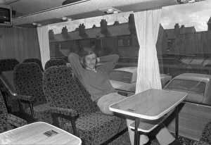 Tommy Hutchison relaxes on the team's coach before they make the trip to Newcastle Tommy Hutchison relaxes on the team's coach before they make the trip to Newcastle