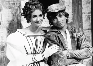 Tommy Steele who stars as Truffaldino actor with actress Julia Lockwood who stars as Tommy Steele who stars as Truffaldino actor with actress Julia Lockwood who stars as