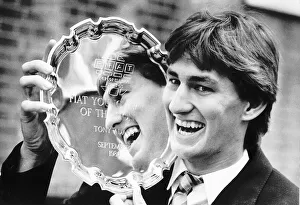 Tony Adams of Arsenal October 1986 with his Fiat Young Player of Month award Tony Adams of Arsenal October 1986 with his Fiat Young Player of Month award