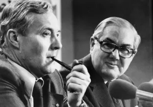 Tony Benn and Jim Callaghan on platform at Labour party conference - May 1979 Tony Benn and Jim Callaghan on platform at Labour party conference - May 1979