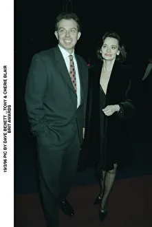 Tony Blair and Cherie Blair at the Brit Awards 1996 Tony Blair presented a special Tony Blair and Cherie Blair at the Brit Awards 1996 Tony Blair presented a special