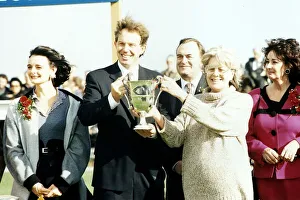 Tony Blair Labour Leader with wife Cherie and John Prescott during the prize giving Tony Blair Labour Leader with wife Cherie and John Prescott during the prize giving