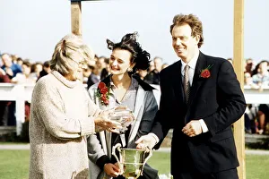Tony Blair Labour Leader with wife Cherie during the prize giving ceremony at the Daily Tony Blair Labour Leader with wife Cherie during the prize giving ceremony at the Daily