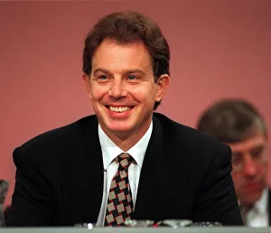 Tony Blair Labour Party leader on platform at the Labour Party Conference in Brighton Tony Blair Labour Party leader on platform at the Labour Party Conference in Brighton