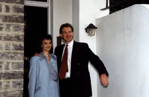 Tony Blair leader of the Labour Party with his wife Cherie Blair Tony Blair leader of the Labour Party with his wife Cherie Blair