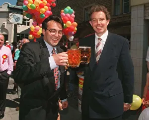 Tony Blair MP getting thirsty whilst working on the campaign trail Tony Blair MP getting thirsty whilst working on the campaign trail