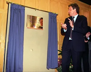 Tony Blair MP Labour leader unveilling plaque to commemorate the opening of Hamilton Tony Blair MP Labour leader unveilling plaque to commemorate the opening of Hamilton