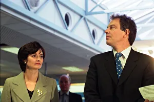 Tony Blair opening the new terminal building at Teesside Airport seen here accompanied by Tony Blair opening the new terminal building at Teesside Airport seen here accompanied by